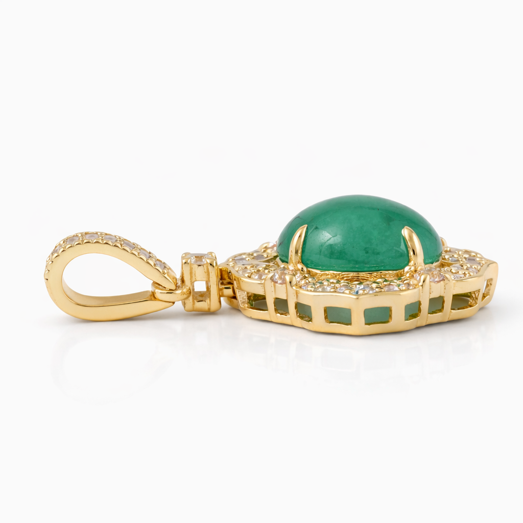 2.24 Ct Oval Emerald 9K Gold Pendant
