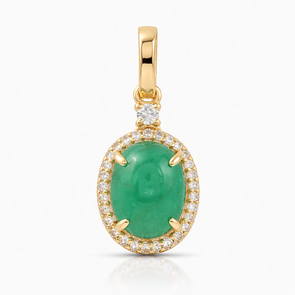 2.37 Ct Oval Emerald 9K Gold Pendant