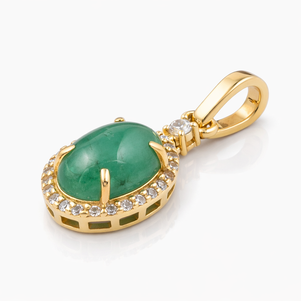 2.37 Ct Oval Emerald 9K Gold Pendant