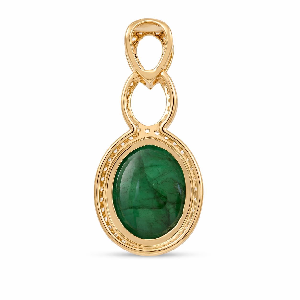 3.75 Ct Oval Emerald 9K Gold Pendant