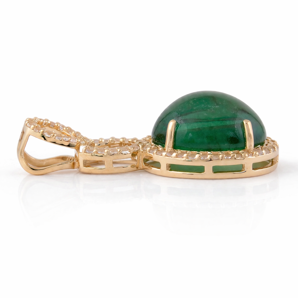3.75 Ct Oval Emerald 9K Gold Pendant