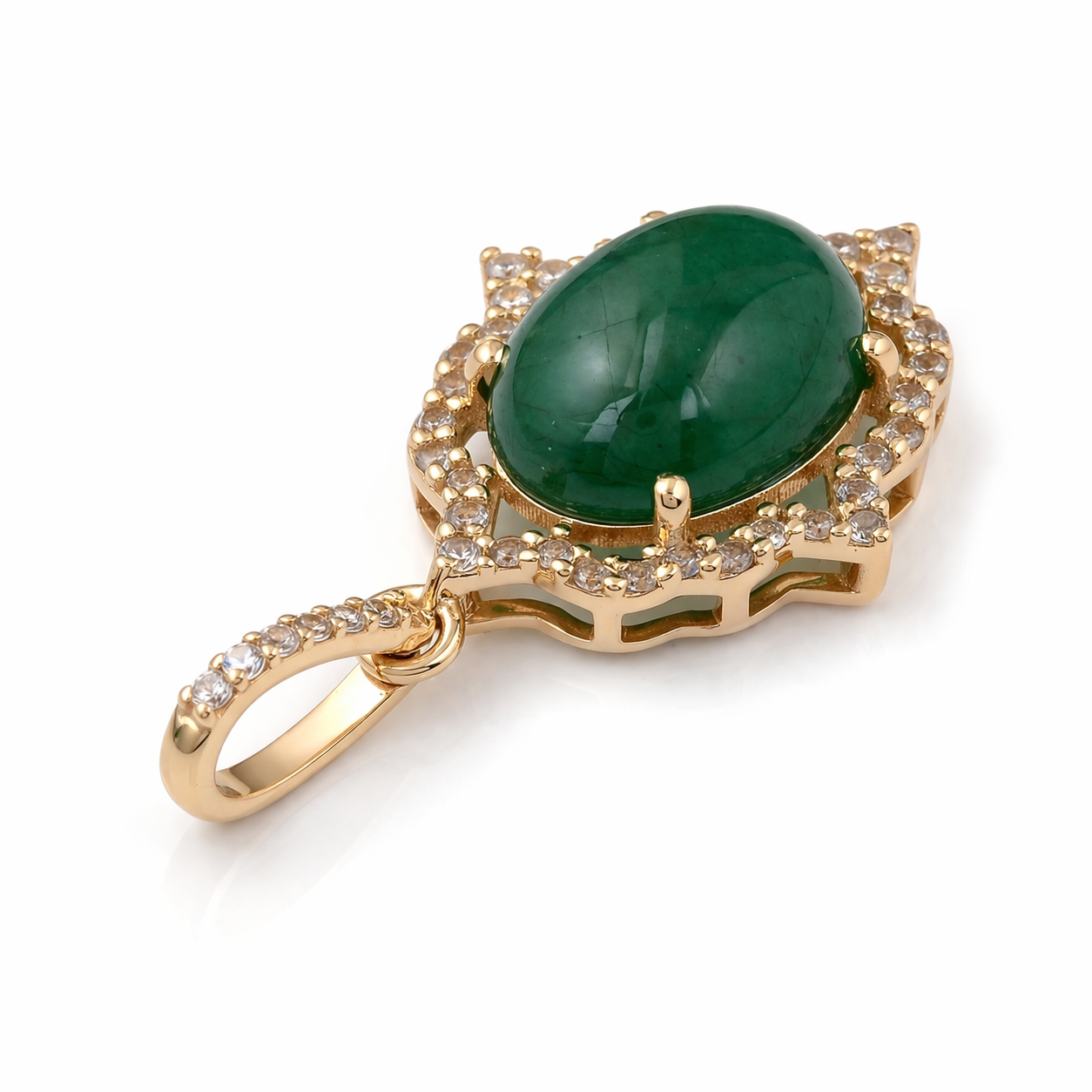 2.76 Ct Oval Emerald 9K Gold Pendant