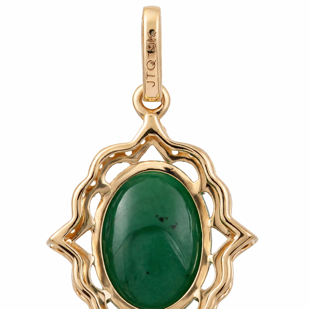 2.76 Ct Oval Emerald 9K Gold Pendant