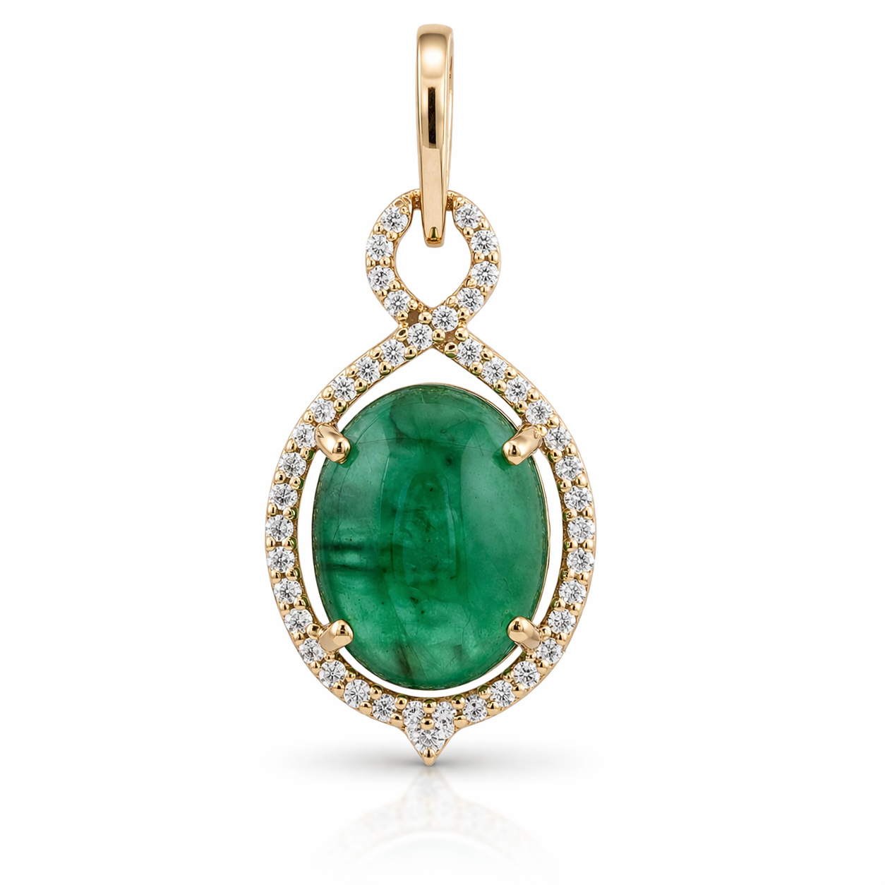 2.95 Ct Oval Emerald 9K Gold Pendant
