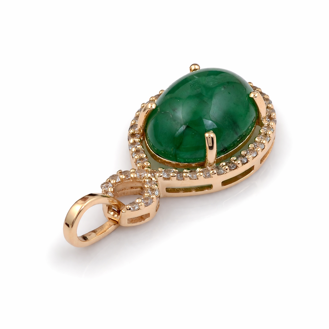 2.95 Ct Oval Emerald 9K Gold Pendant