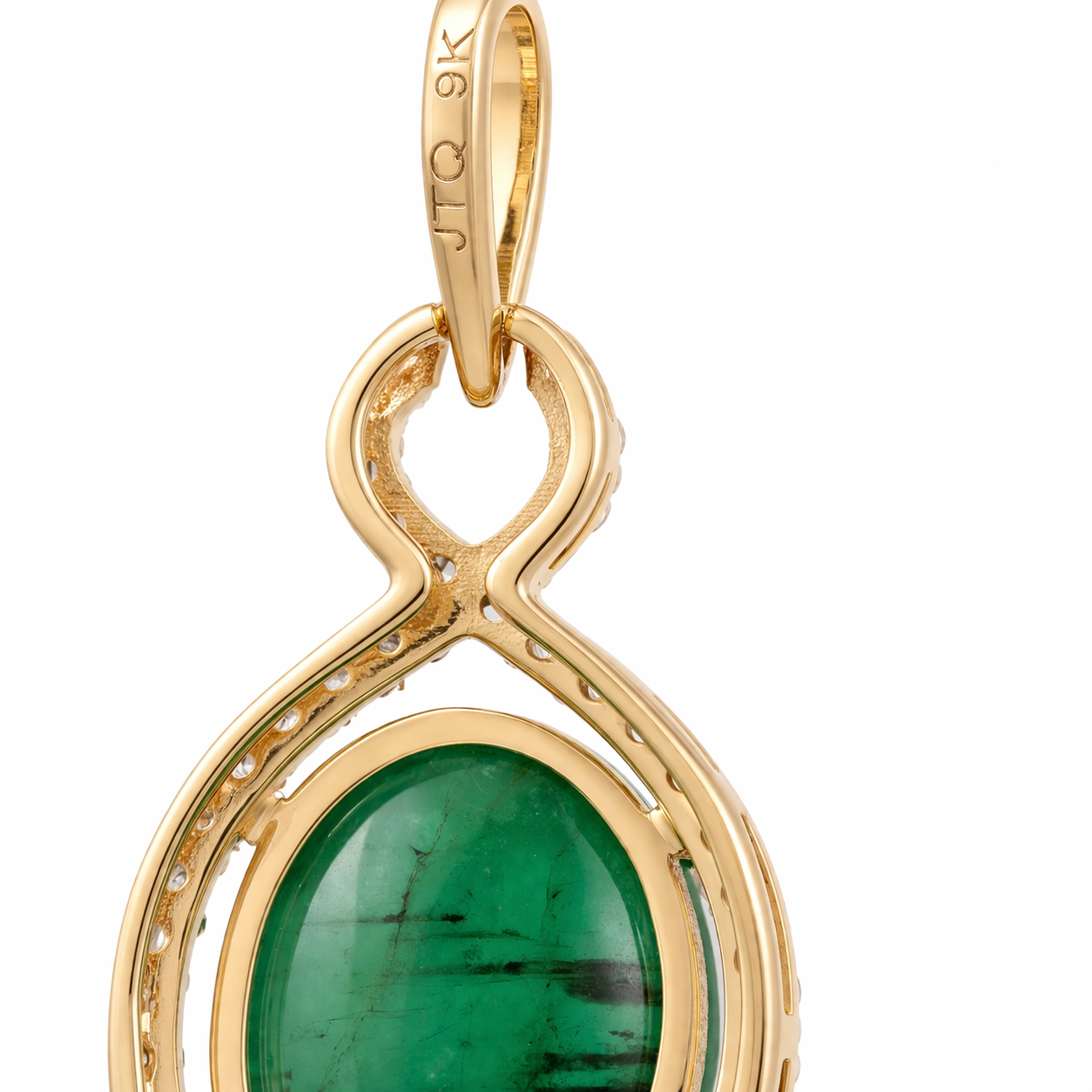 2.95 Ct Oval Emerald 9K Gold Pendant