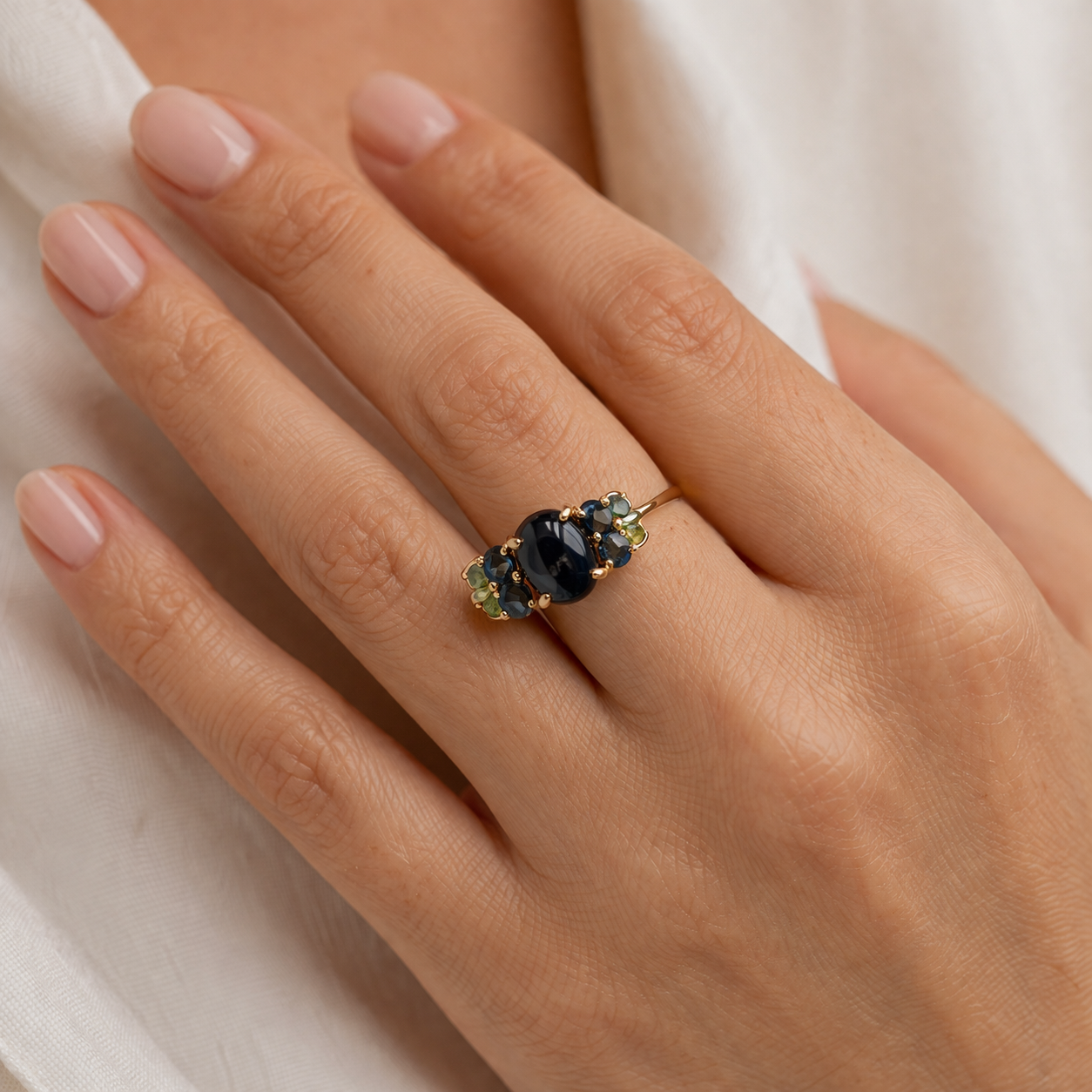 8.82 Ct Oval Sapphire 9K Gold Ring
