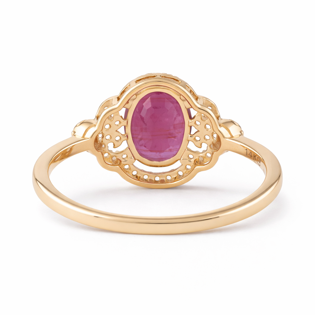 2.50 Ct Oval Ruby 9K Gold Ring