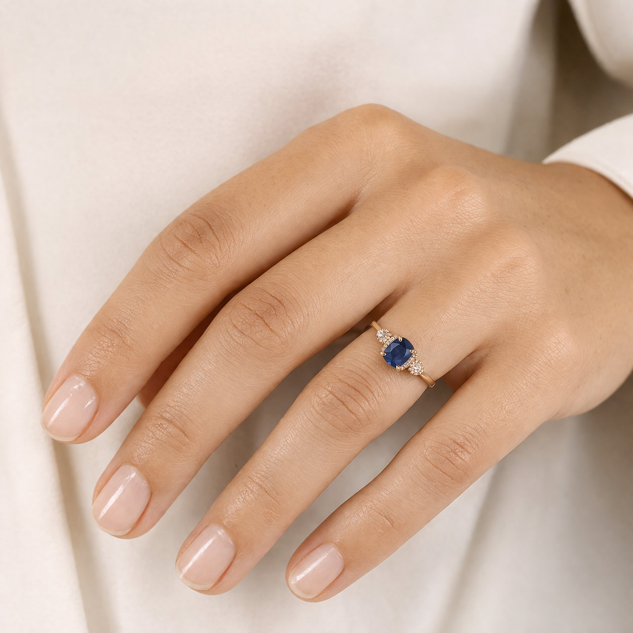 1.68 Ct Cushion Sapphire 9K Gold Ring