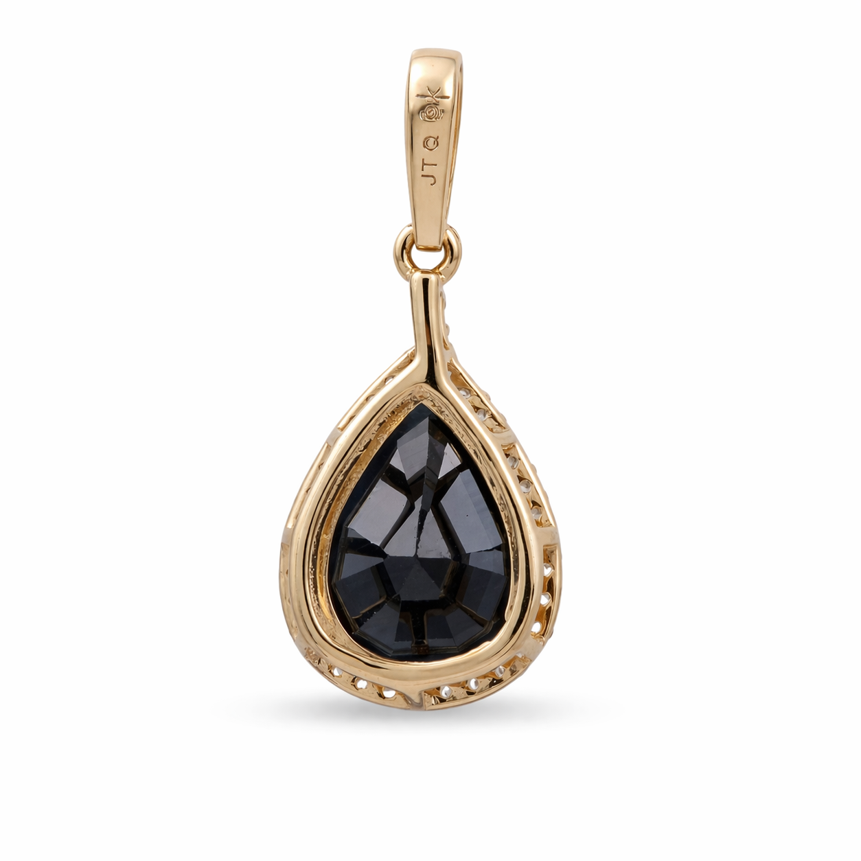 3.15 Ct Pear Sapphire 9K Gold Pendant