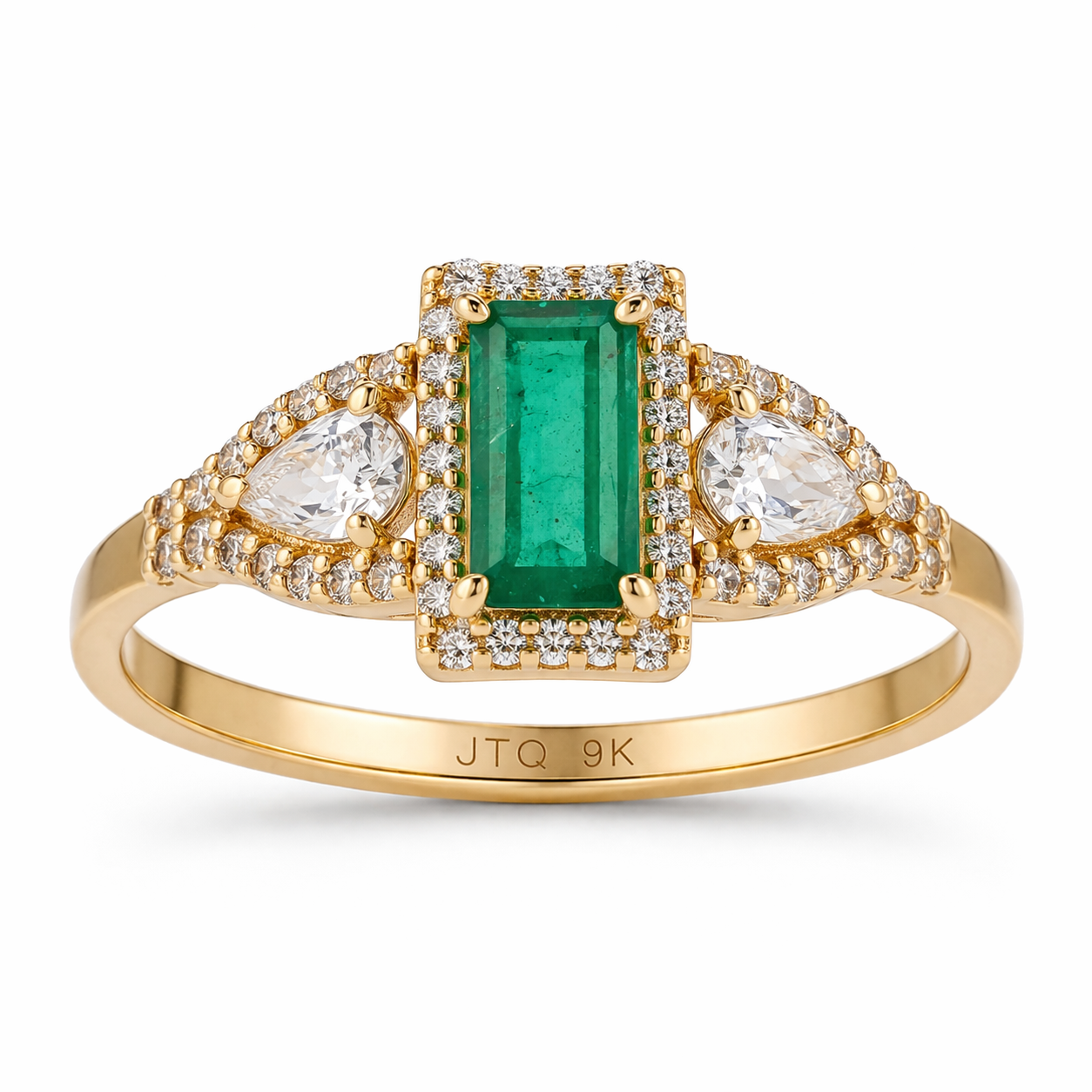 1.22 Ct Baguette Emerald 9K Gold Ring