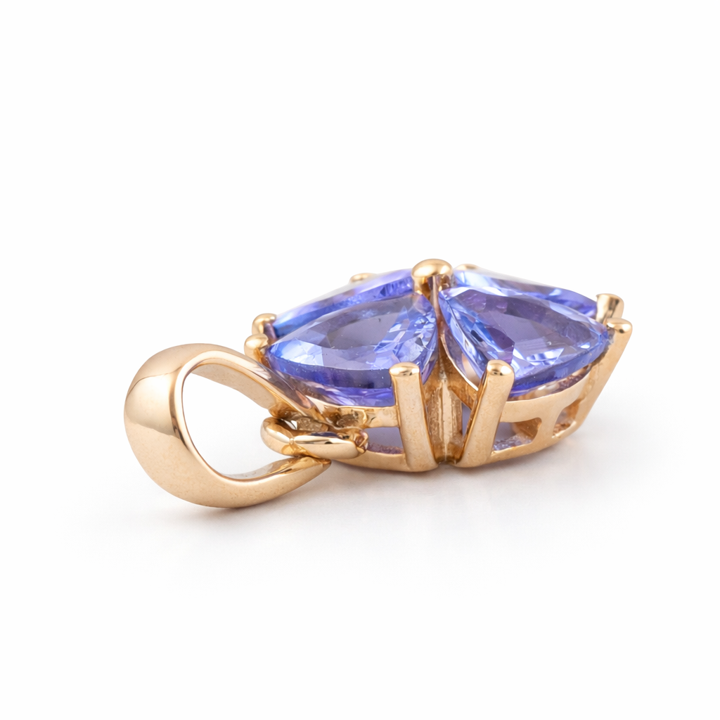 0.88 Ct Trillion Tanzanite 9K Gold Pendant
