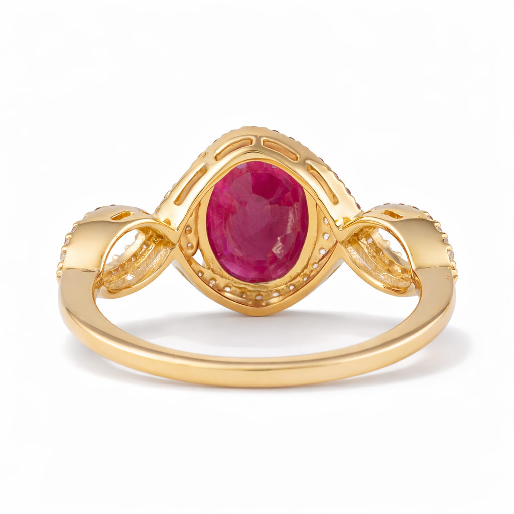 2.25 Ct Oval Ruby 9K Gold Ring
