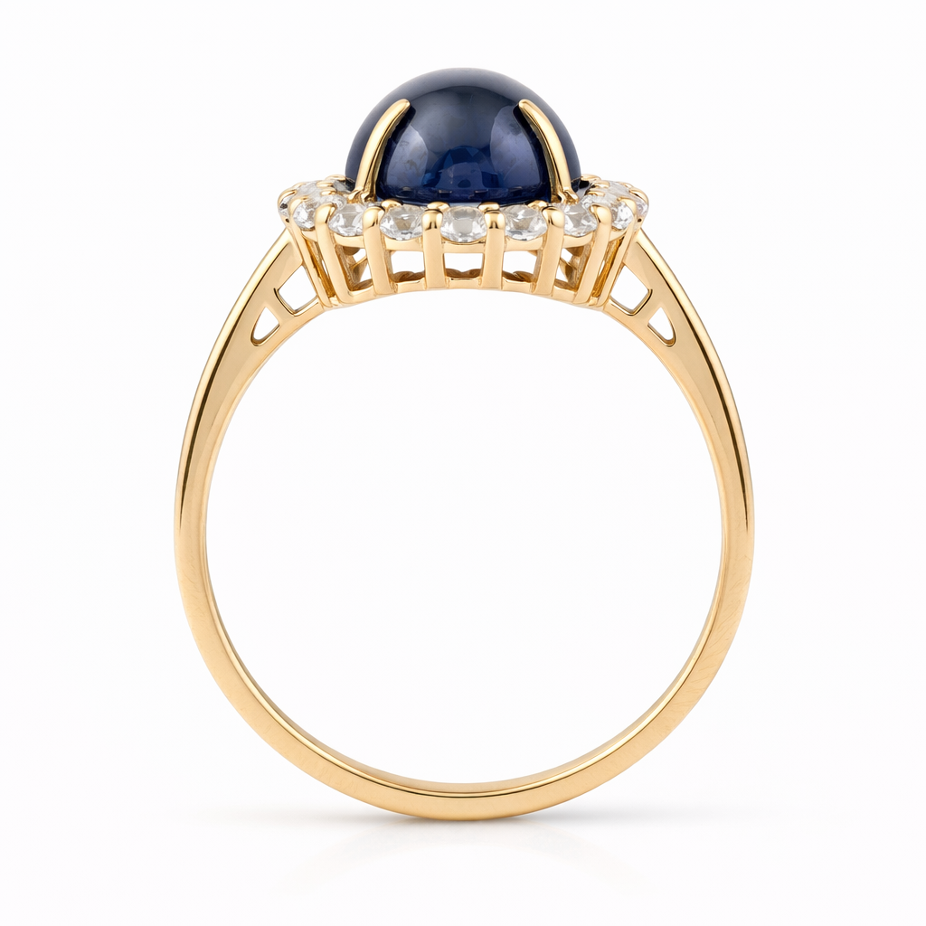 6.12 Ct Oval Sapphire 9K Gold Ring