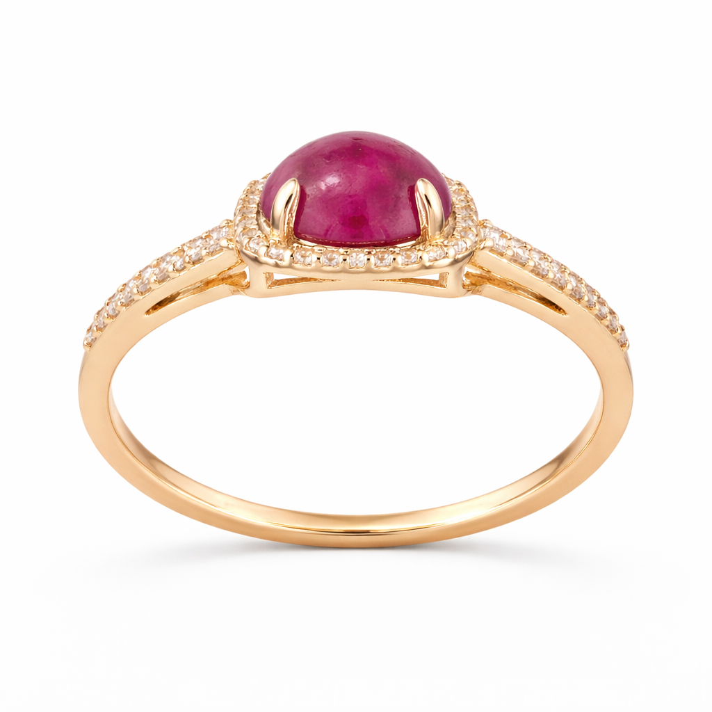 2.91 Ct Oval Ruby 9K Gold Ring