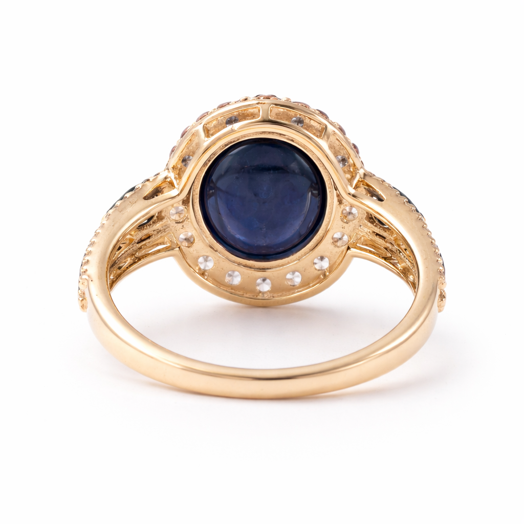6.80 Ct Oval Sapphire 9K Gold Ring