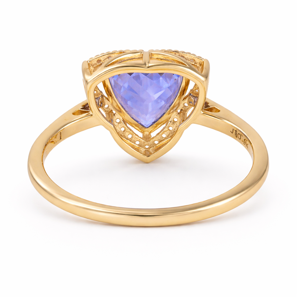 2.00 Ct Trillion Tanzanite 9K Gold Ring