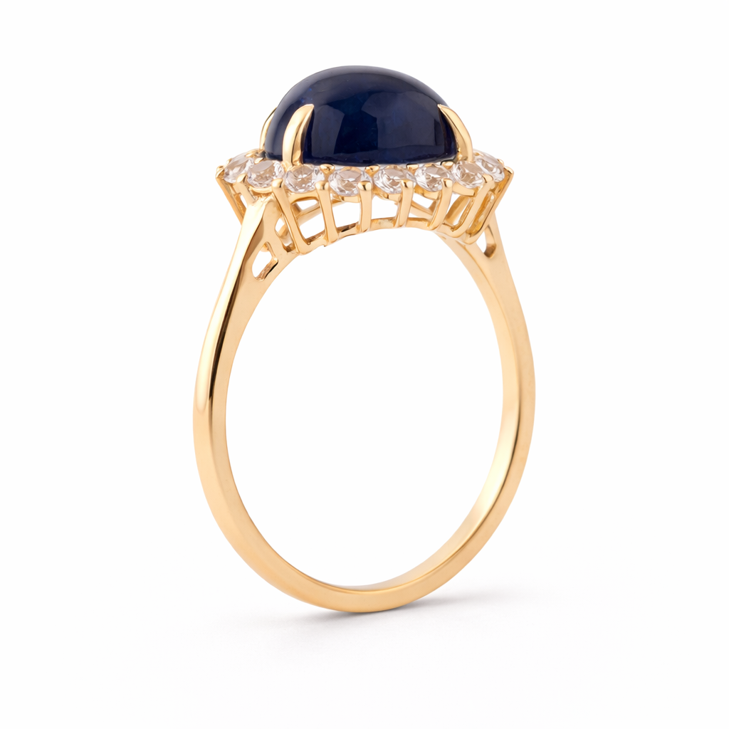 6.72 Ct Heart Sapphire 9K Gold Ring