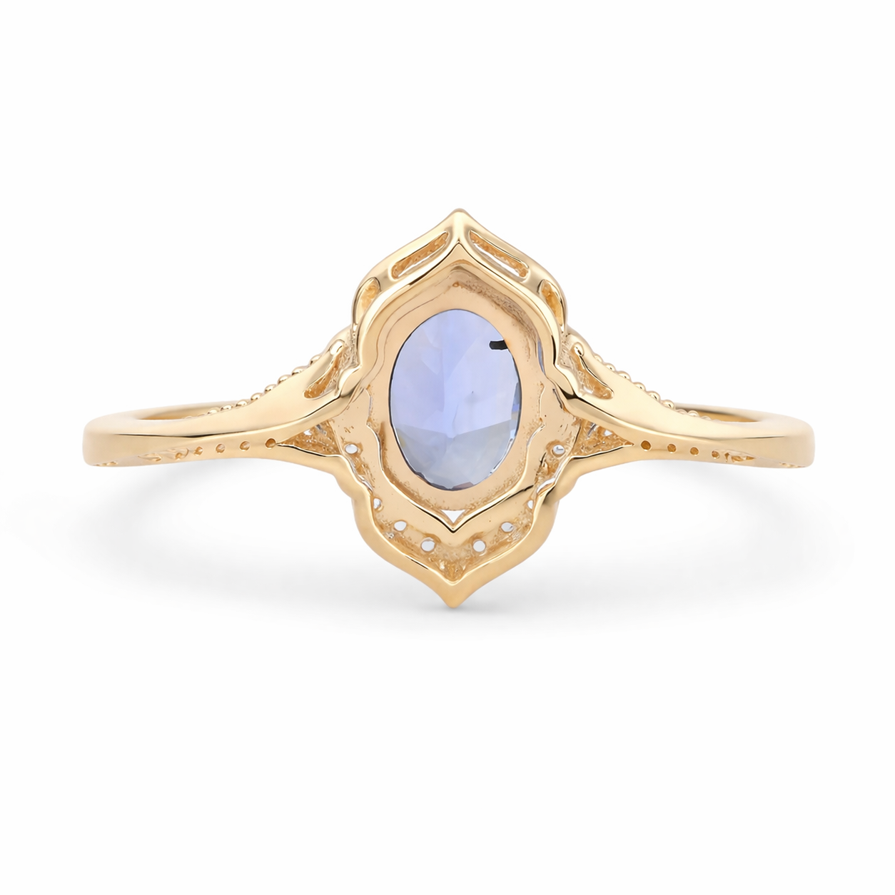 1.13 Ct Oval Sapphire 9K Gold Ring
