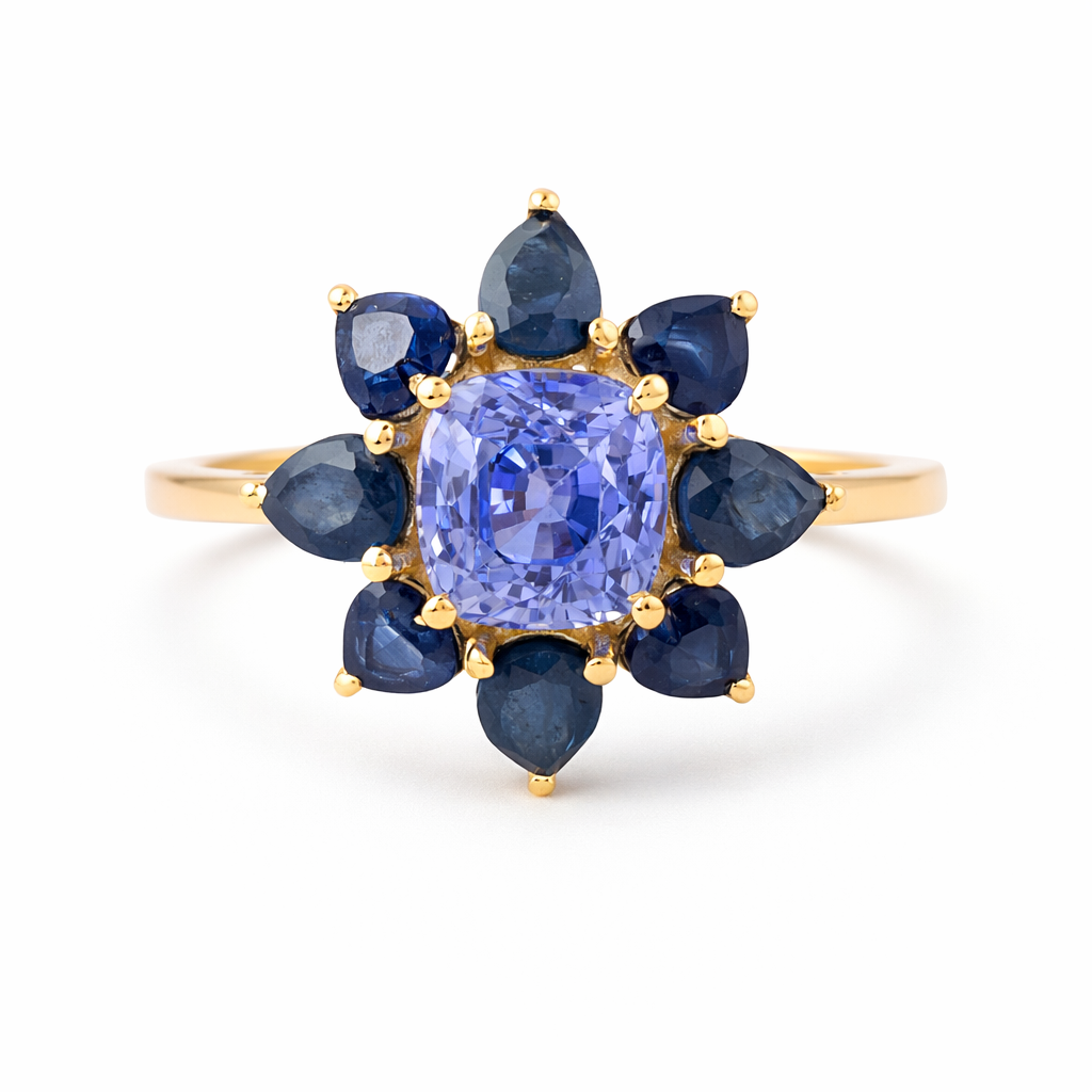 2.76 Ct Pear Sapphire 9K Gold Ring
