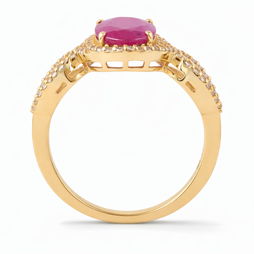 2.25 Ct Oval Ruby 9K Gold Ring