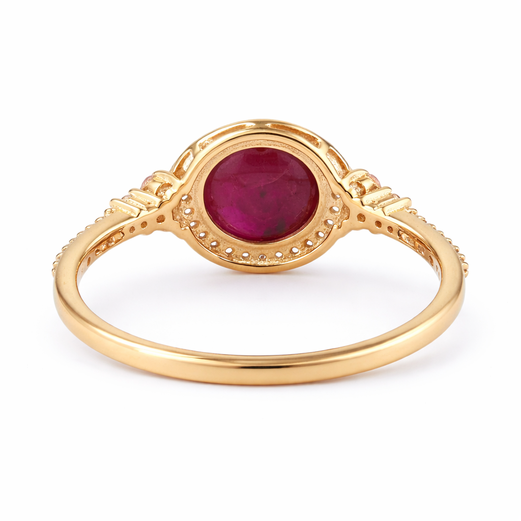 2.96 Ct Round Ruby 9K Gold Ring