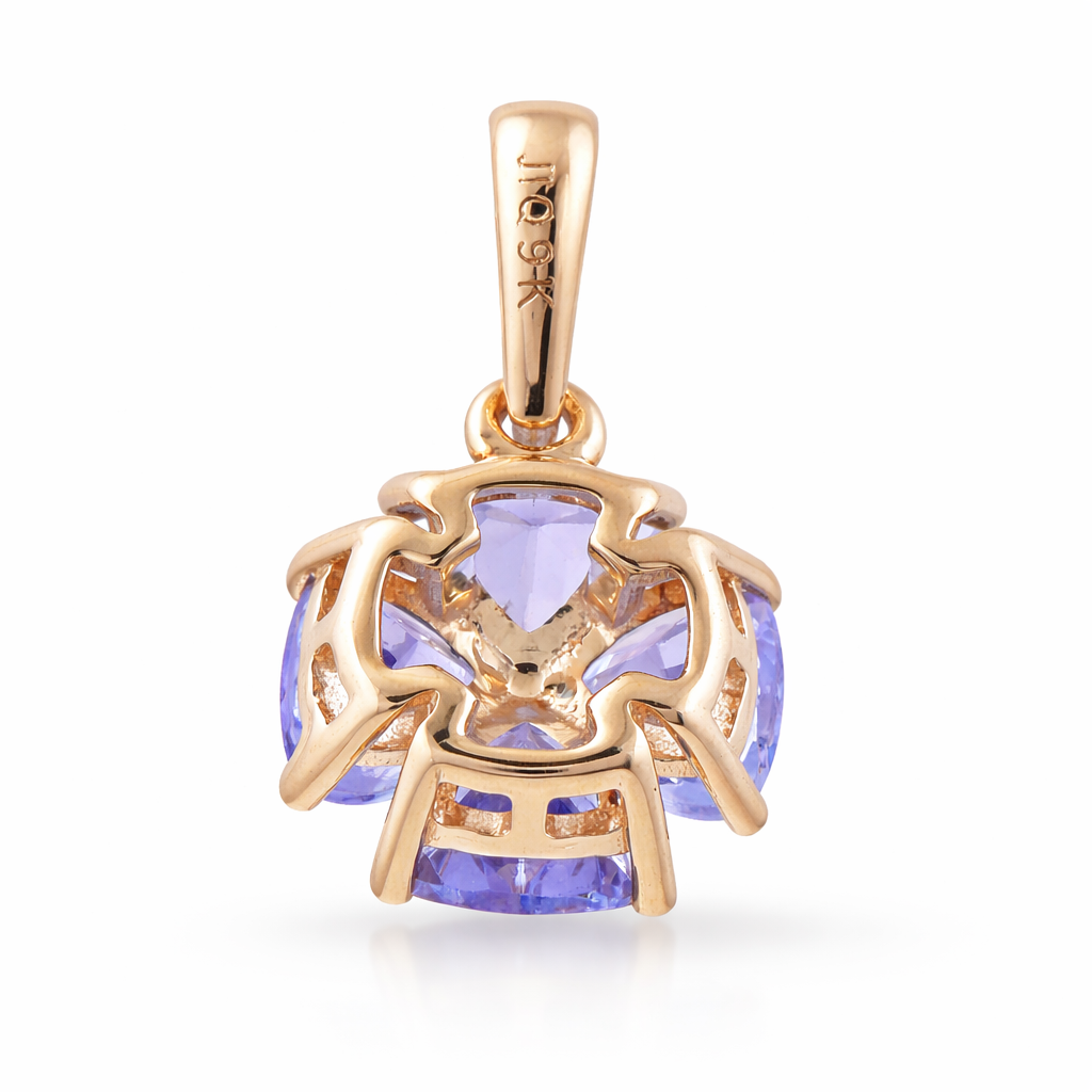 0.88 Ct Trillion Tanzanite 9K Gold Pendant