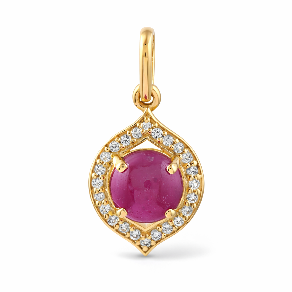 1.18 Ct Round Ruby 9K Gold Pendant