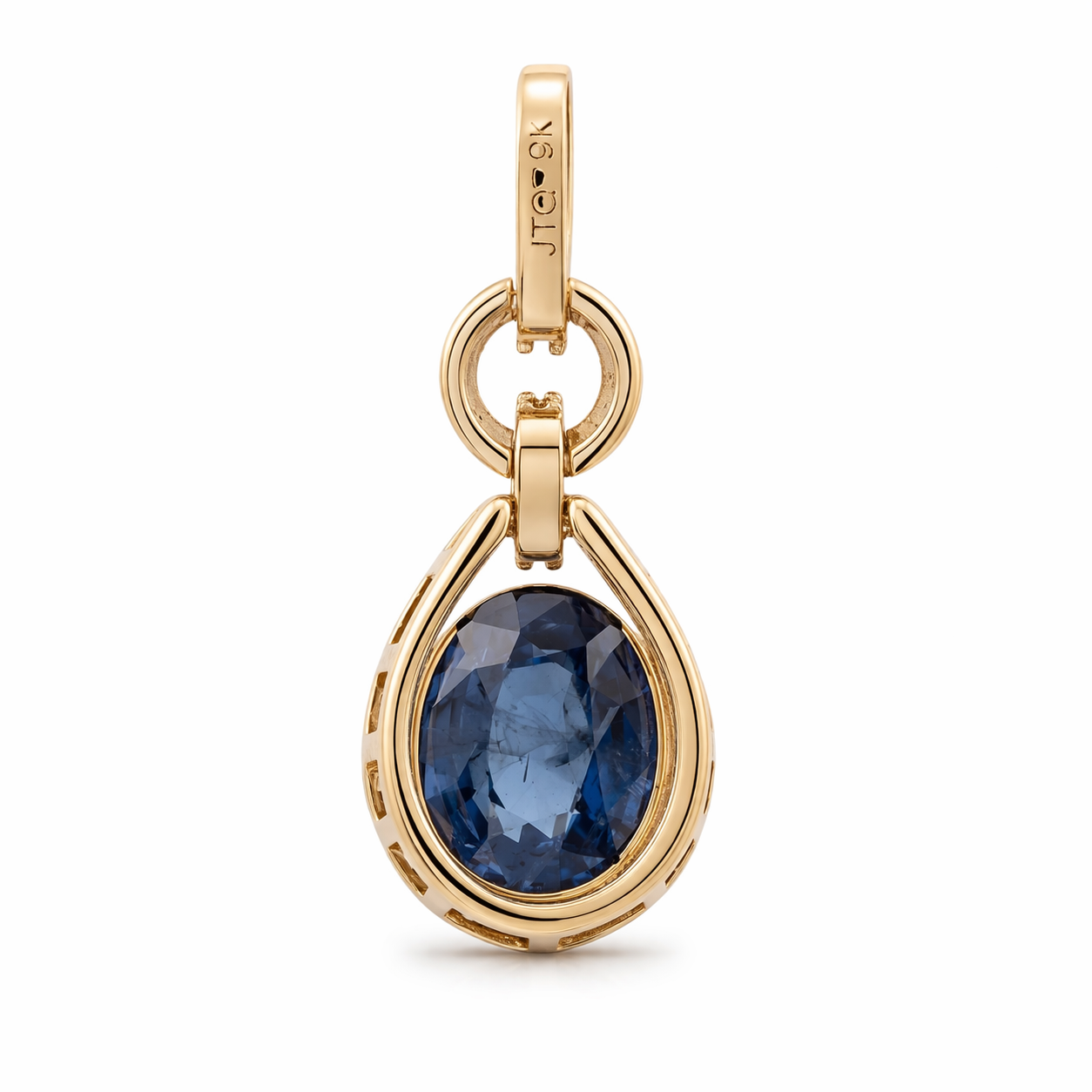 2.23 Ct Oval Sapphire 9K Gold Pendant