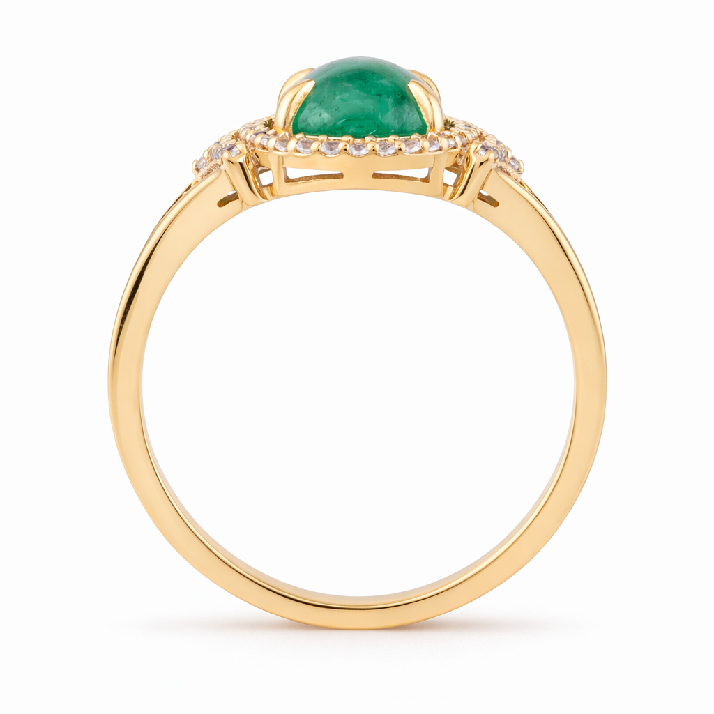 2.31 Ct Oval Emerald 9K Gold Ring