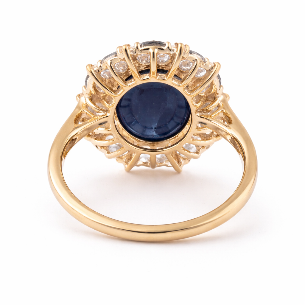 9.68 Ct Oval Sapphire 9K Gold Ring