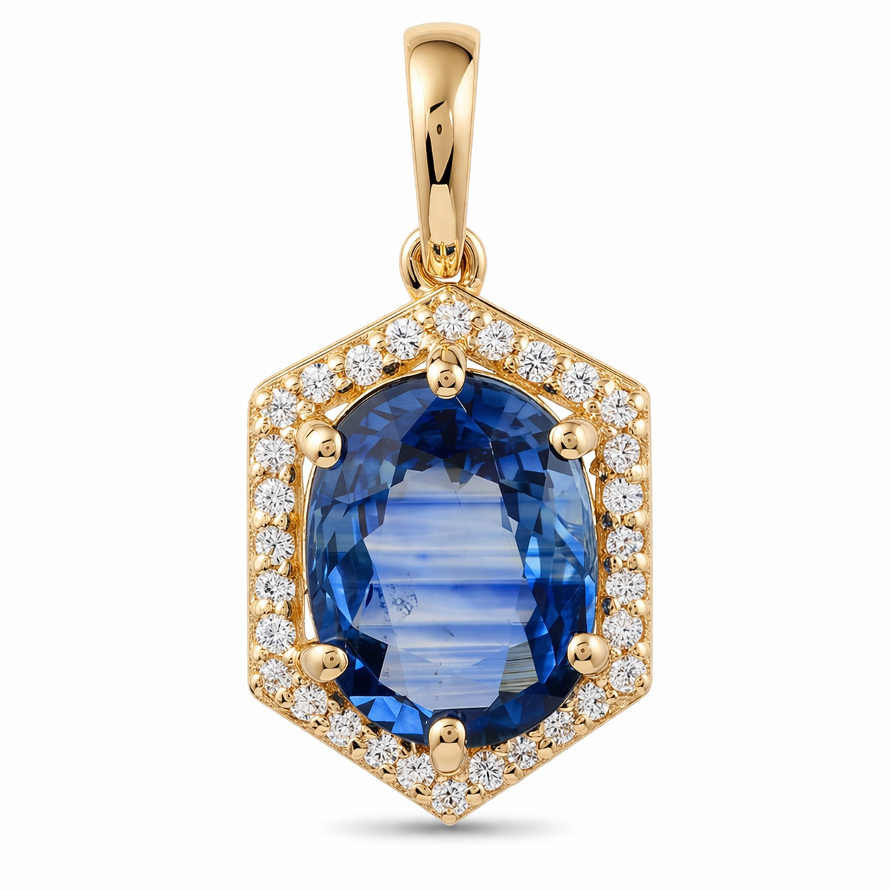 2.10 Ct Oval Sapphire 9K Gold Pendant