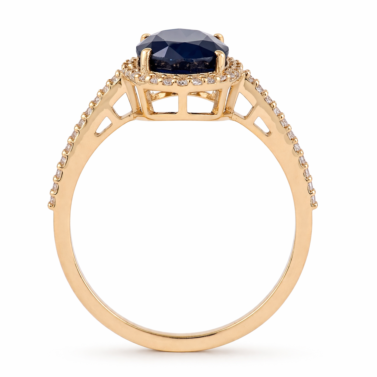 5.30 Ct Oval Sapphire 9K Gold Ring
