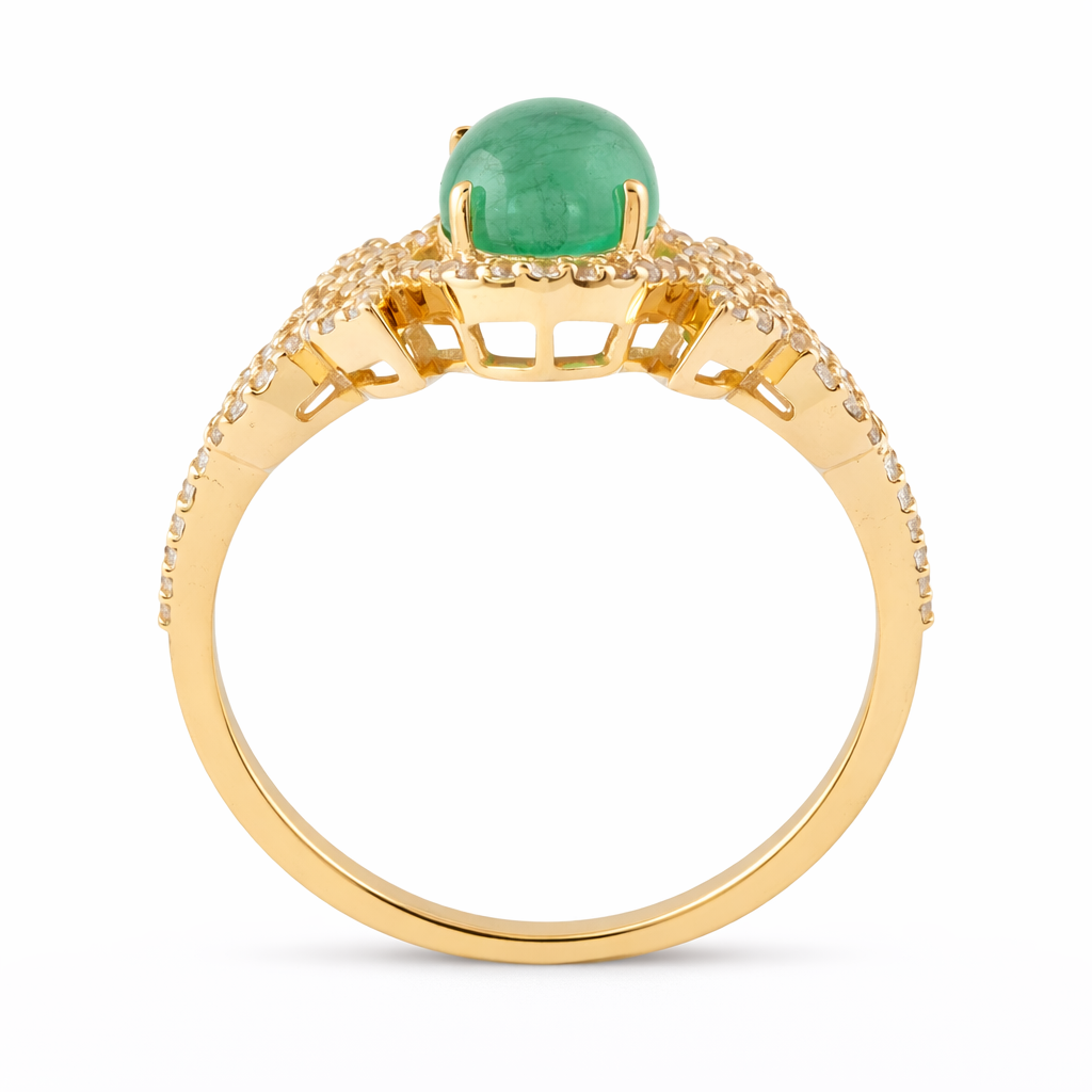 1.90 Ct Oval Emerald 9K Gold Ring