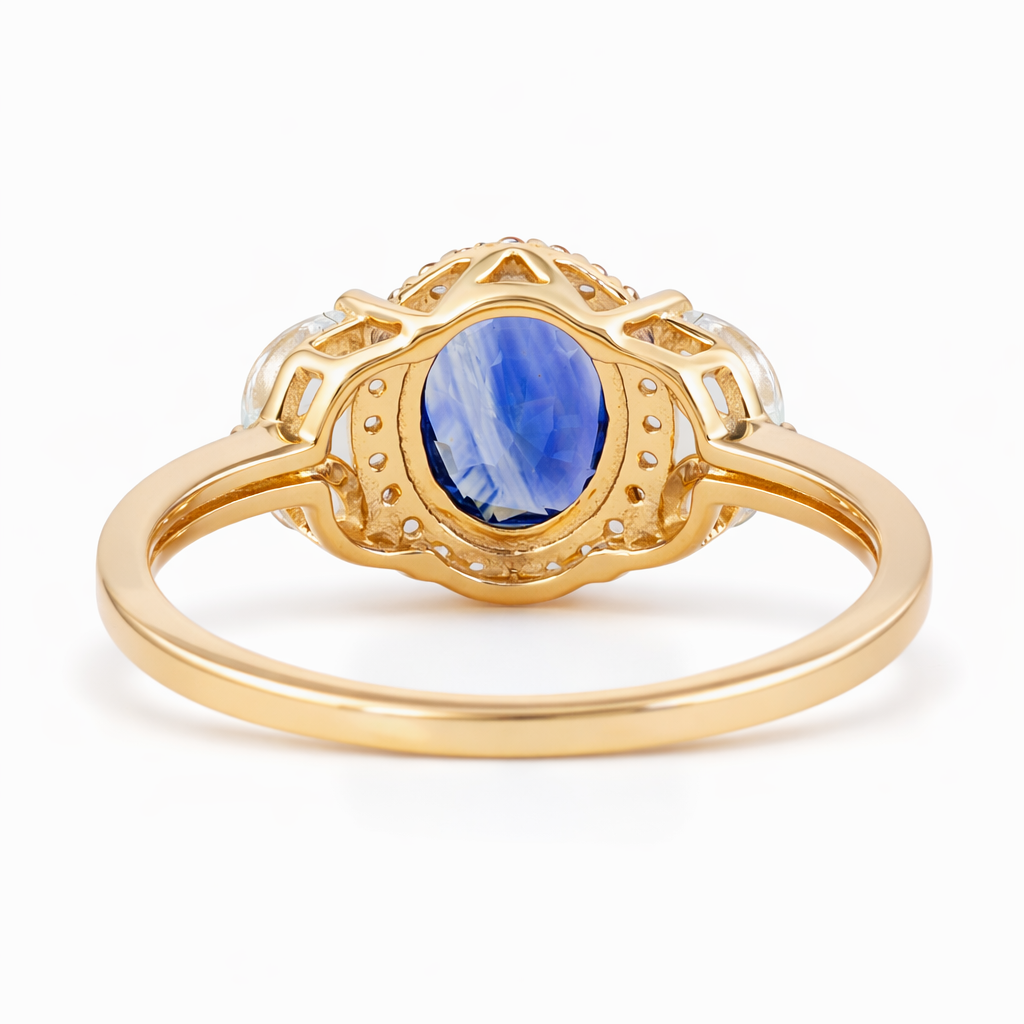 1.79 Ct Oval Sapphire 9K Gold Ring
