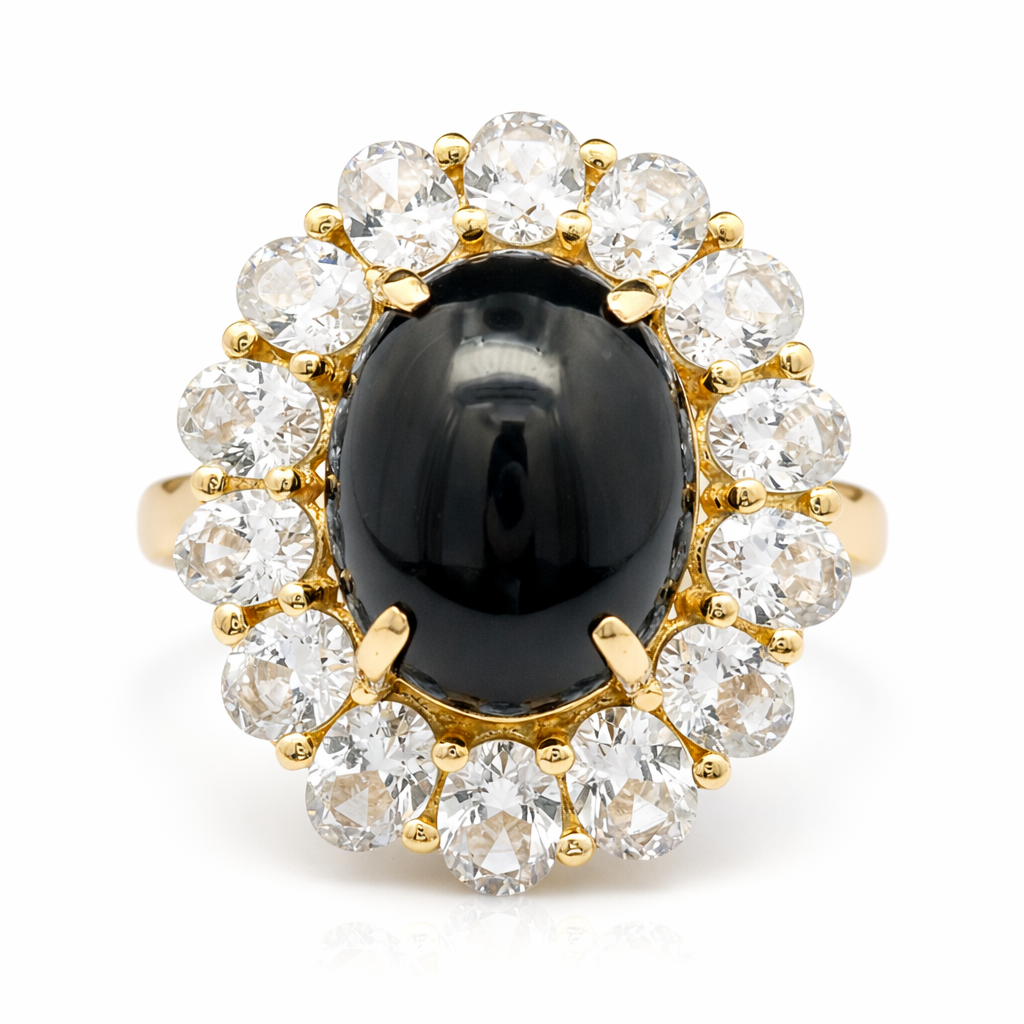 7.91 Ct Oval Sapphire 9K Gold Ring