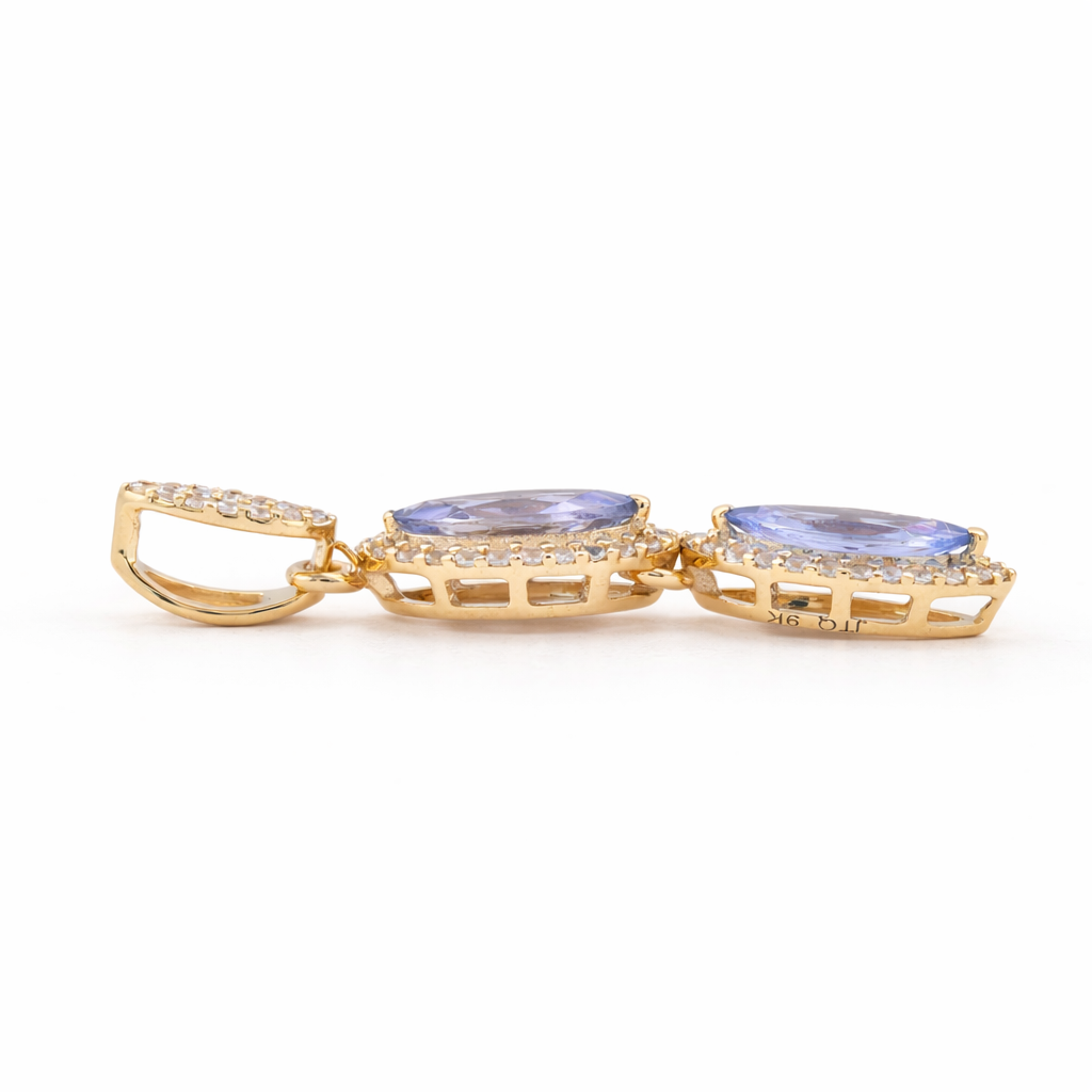 1.00 Ct Marquise Tanzanite 9K Gold Pendant