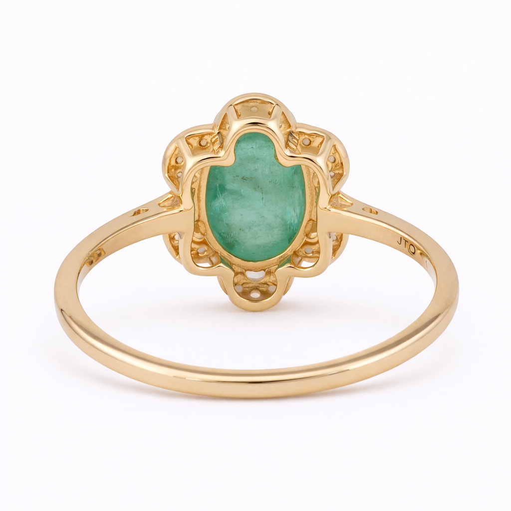 2.39 Ct Oval Emerald 9K Gold Ring