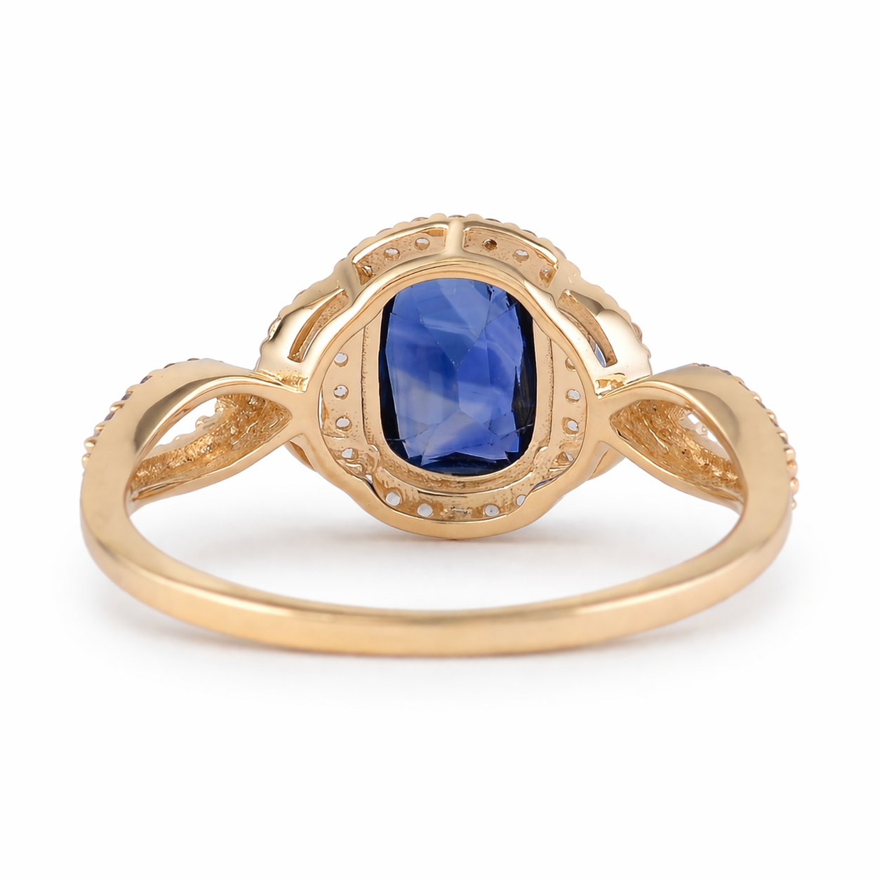2.13 Ct Cushion Sapphire 9K Gold Ring