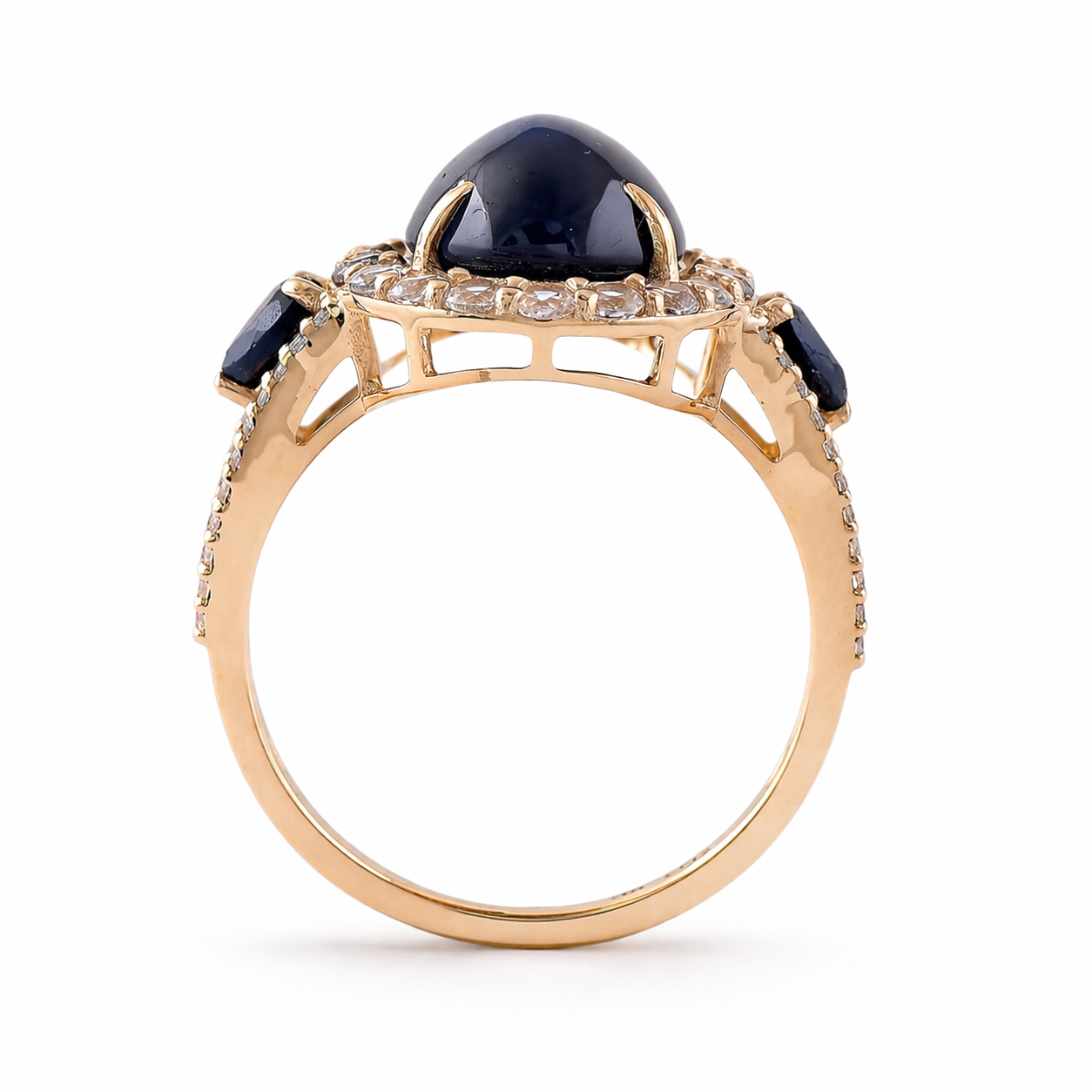 6.80 Ct Oval Sapphire 9K Gold Ring