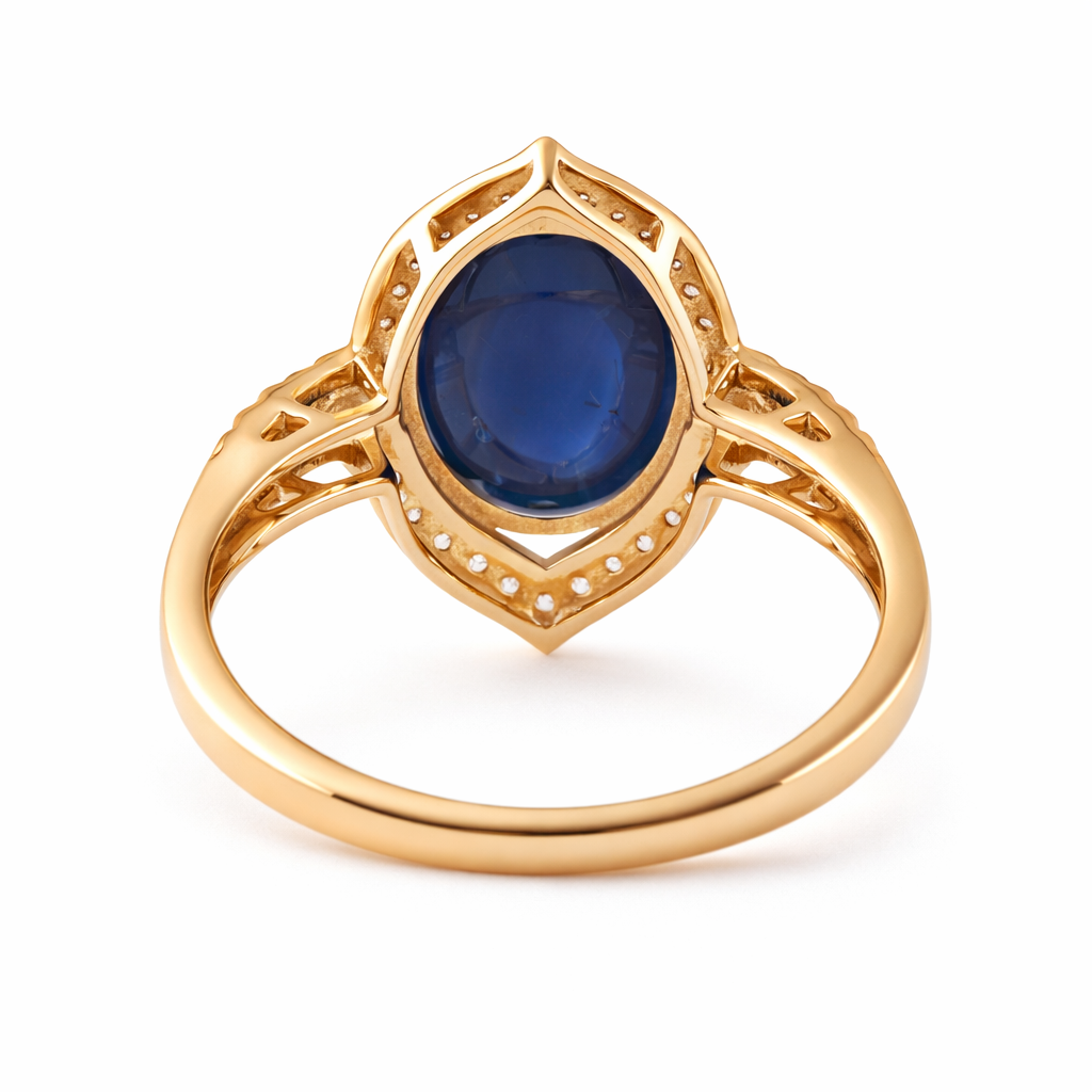 5.96 Ct Oval Sapphire 9K Gold Ring