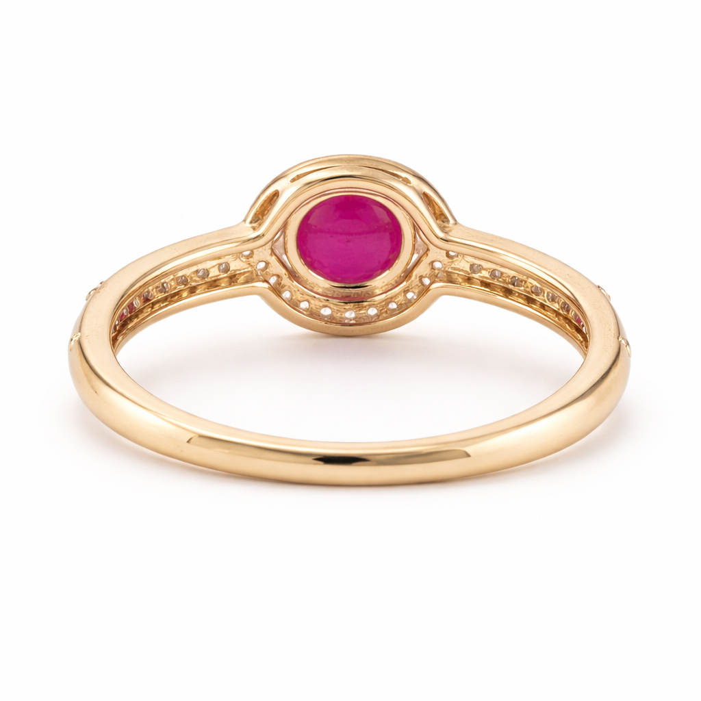 1.40 Ct Round Ruby 9K Gold Ring