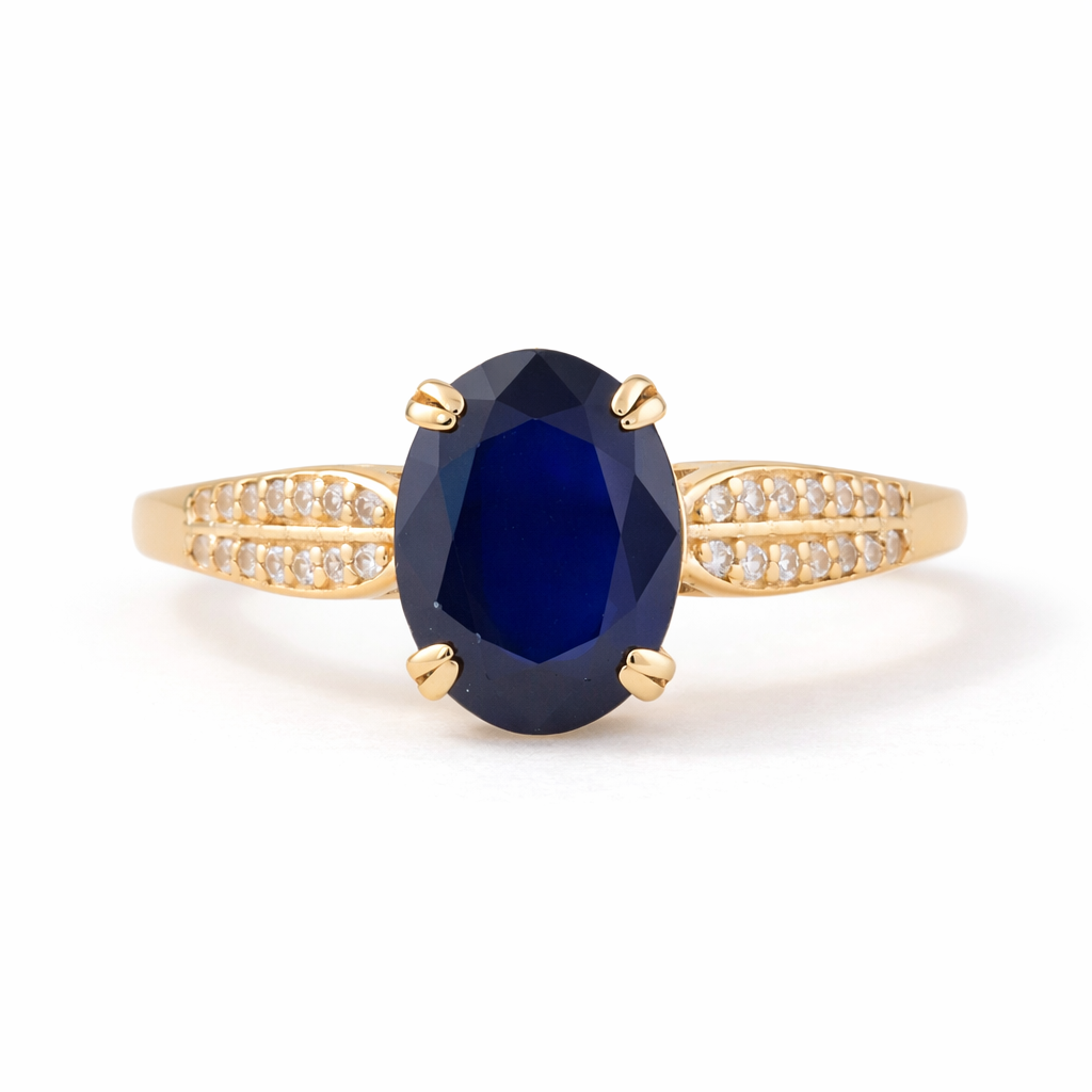 2.75 Ct Oval Sapphire 9K Gold Ring