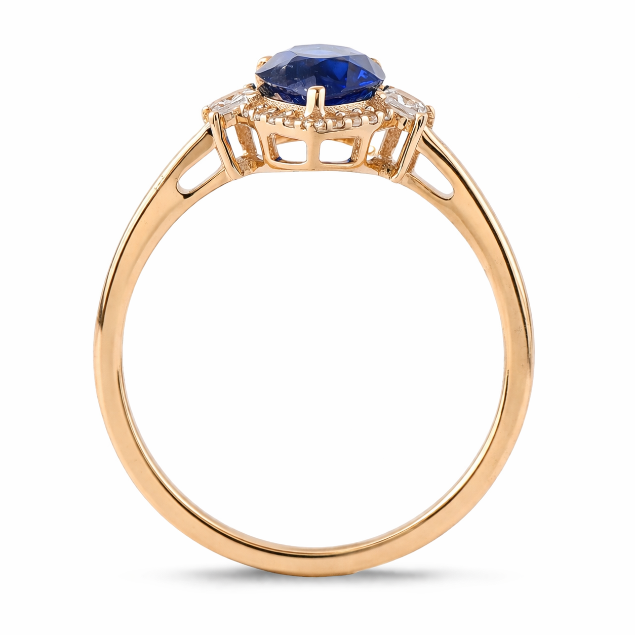 2.10 Ct Heart Blue Sapphire 9K Gold Ring