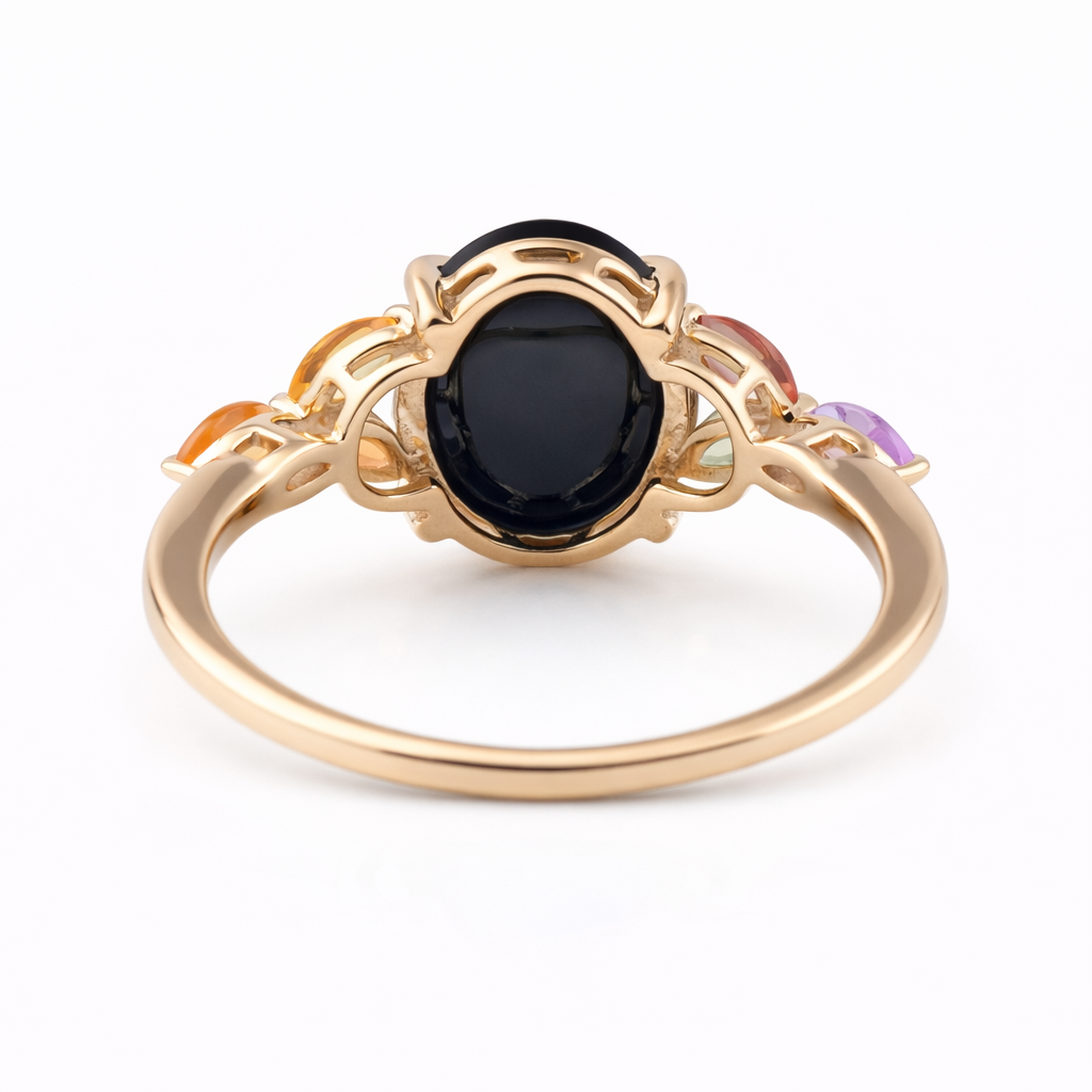 5.74 Ct Oval Sapphire 9K Gold Ring