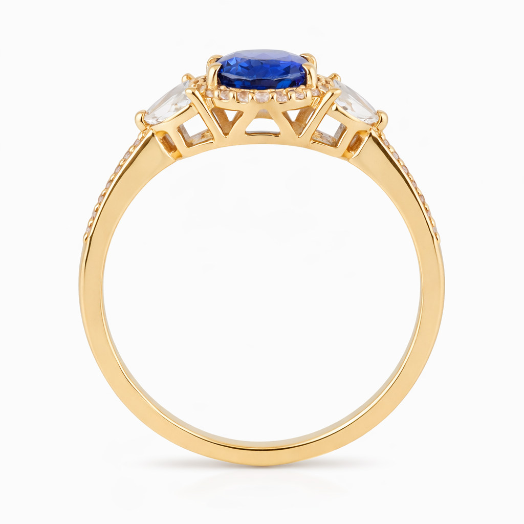 1.79 Ct Oval Sapphire 9K Gold Ring