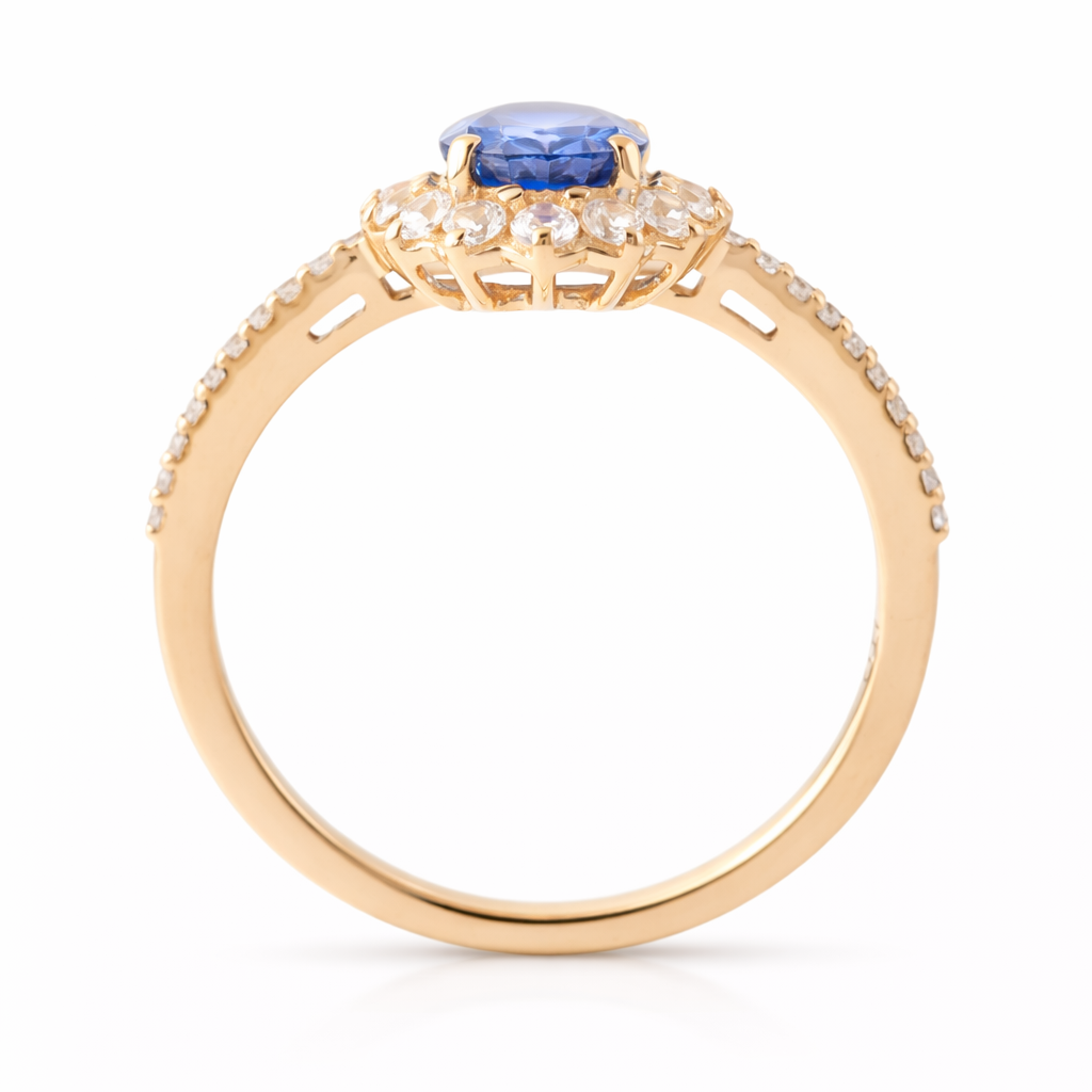 1.80 Ct Oval Sapphire 9K Gold Ring