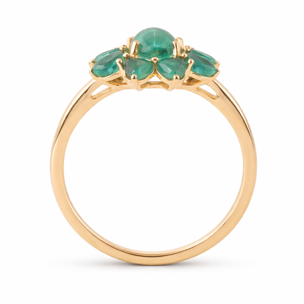 2.11 Ct Oval Emerald 9K Gold Ring