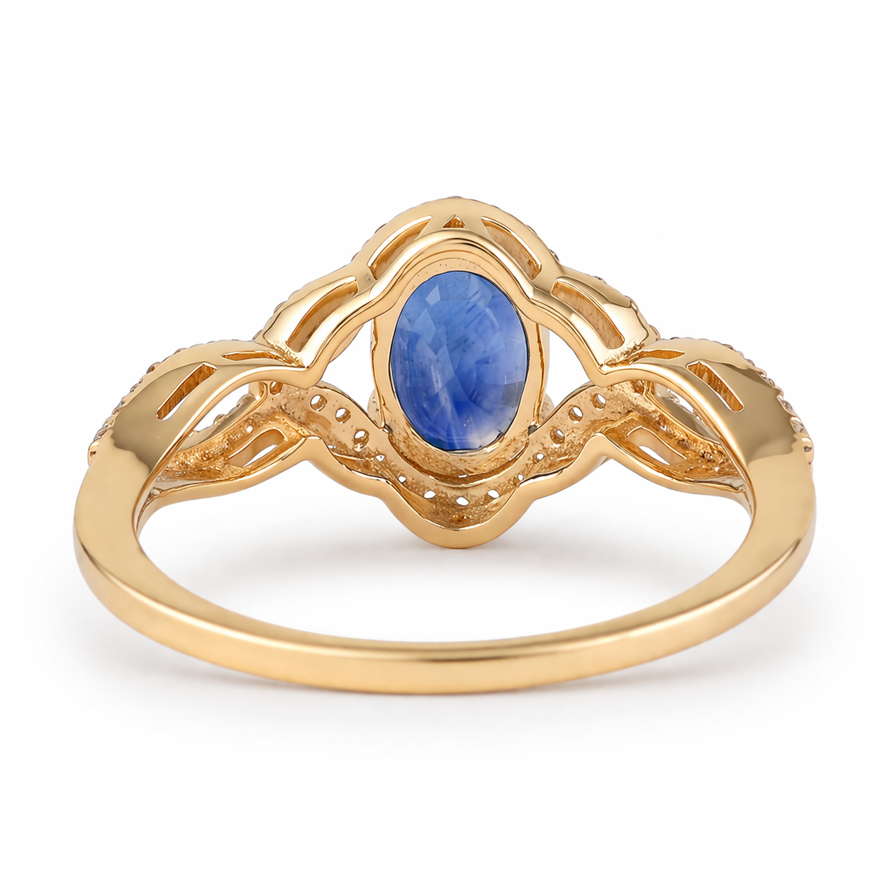 2.06 Ct Oval Sapphire 9K Gold Ring