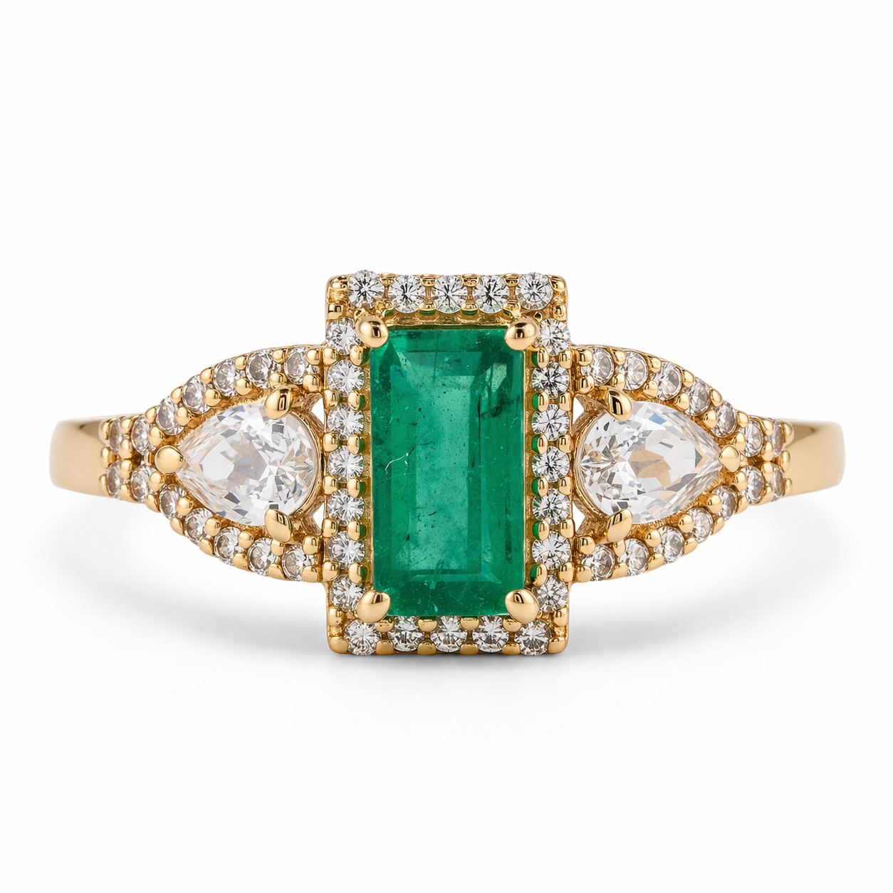 1.22 Ct Baguette Emerald 9K Gold Ring